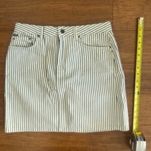 Lacoste Striped Mini Denim Skirt in Black and White